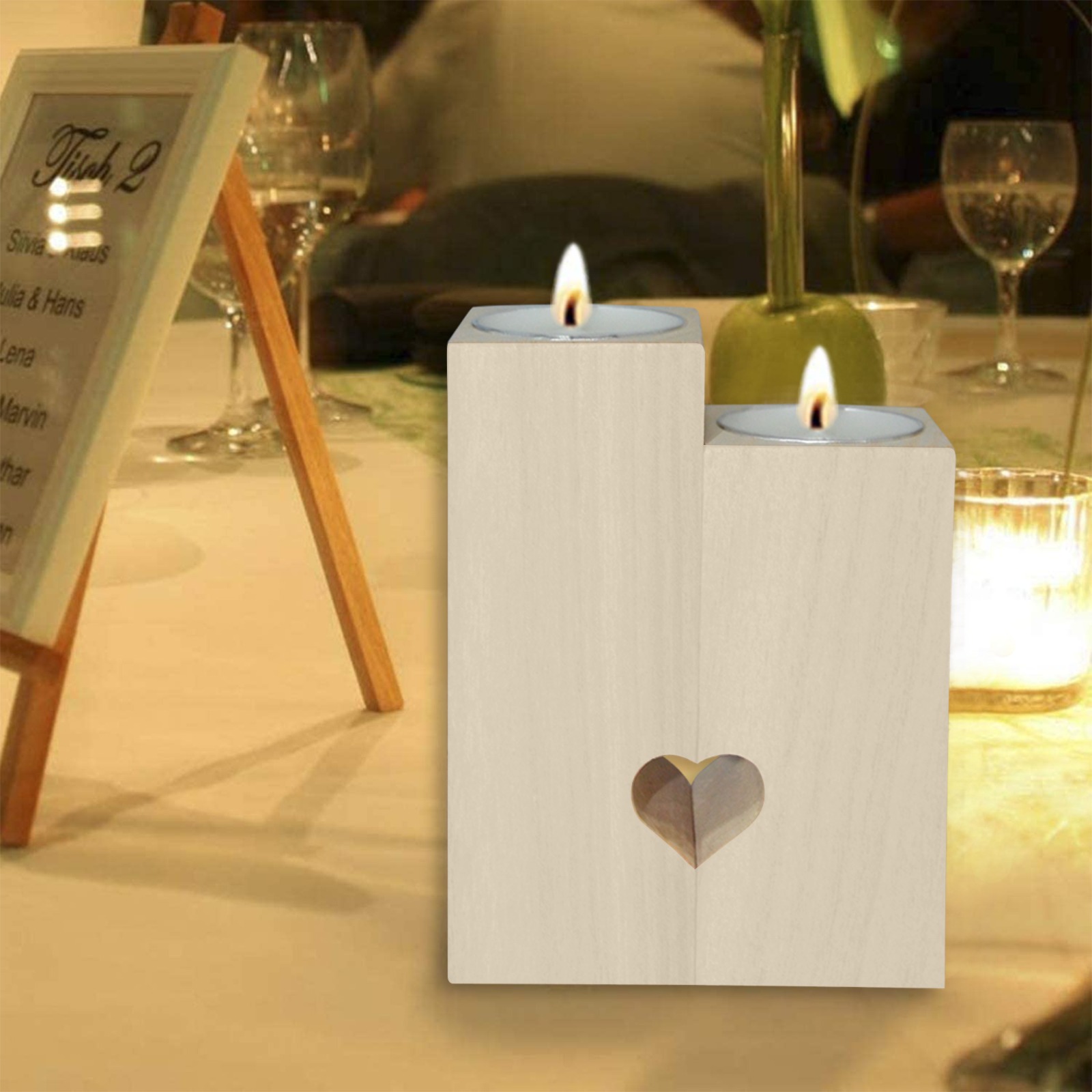 Wooden Candle Holder (Without Candle)