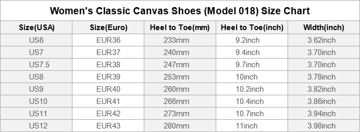 Buffalo Shoes Size Chart