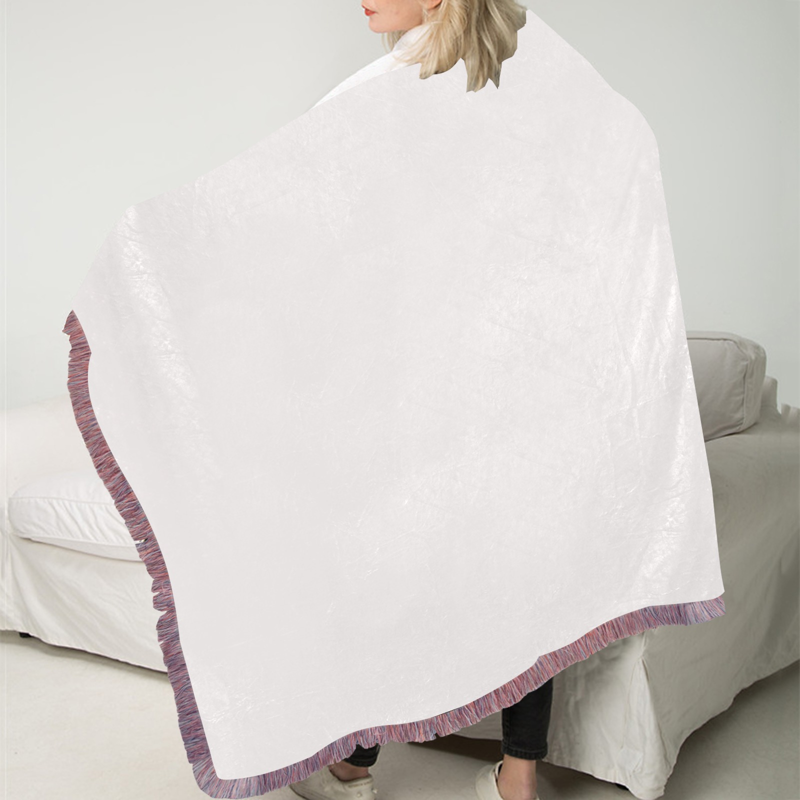 Ultra-Soft Fringe Blanket 30"x40" (Mixed Pink)