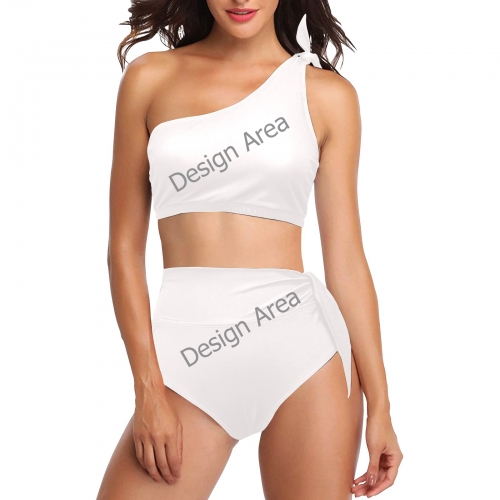 High Waisted One Shoulder Bikini Set (Model S16)