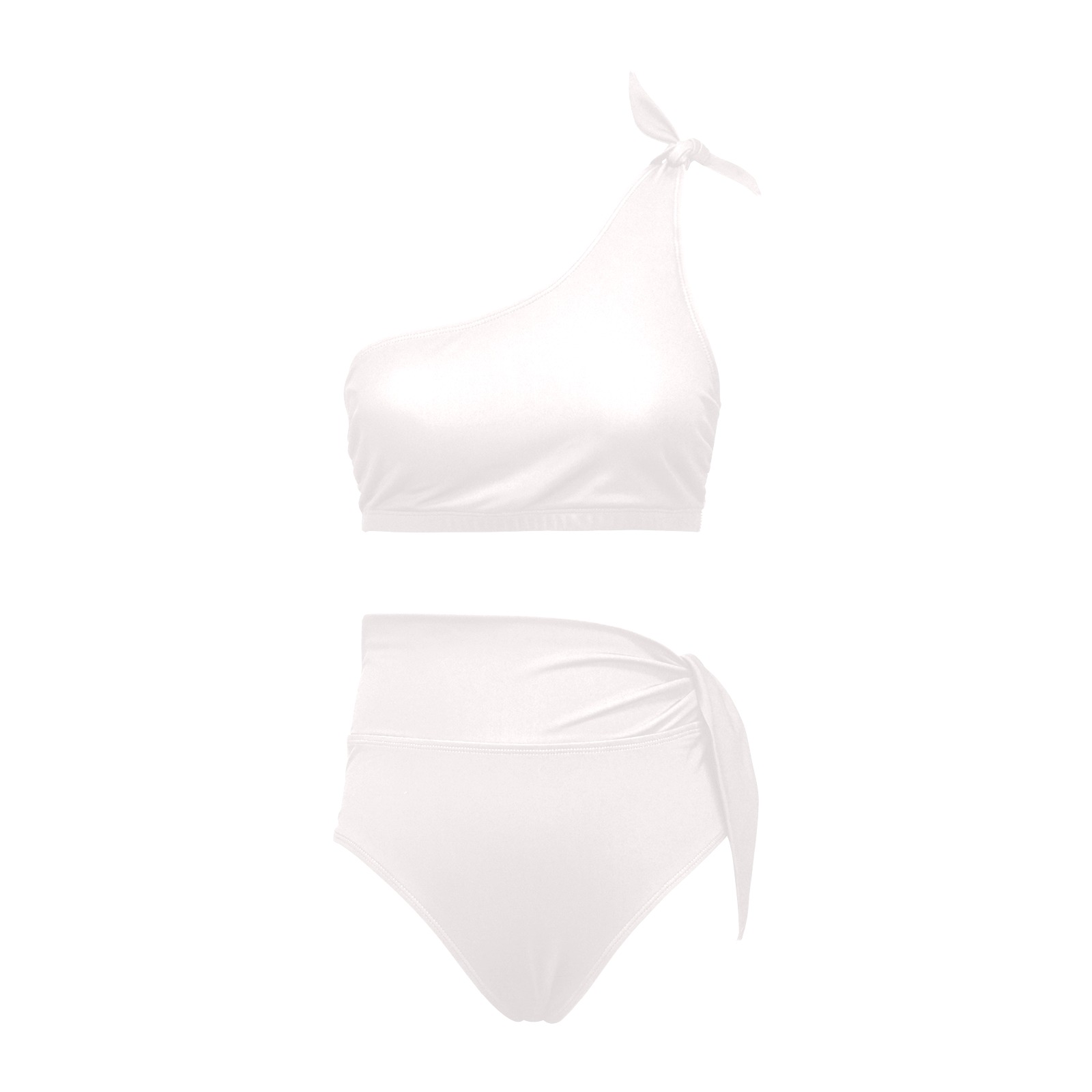 High Waisted One Shoulder Bikini Set (Model S16)