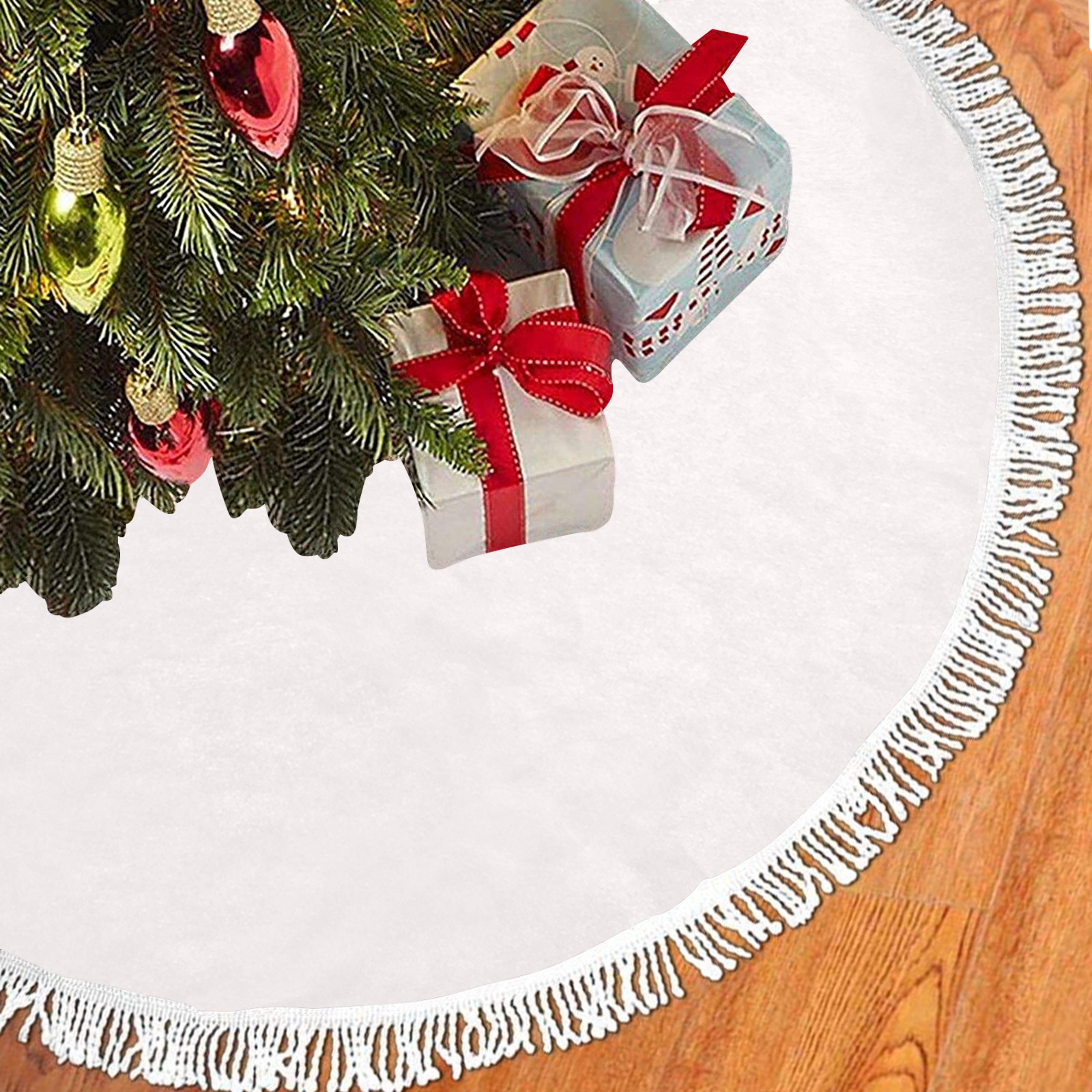 Thick Fringe Christmas Tree Skirt 48"x48"