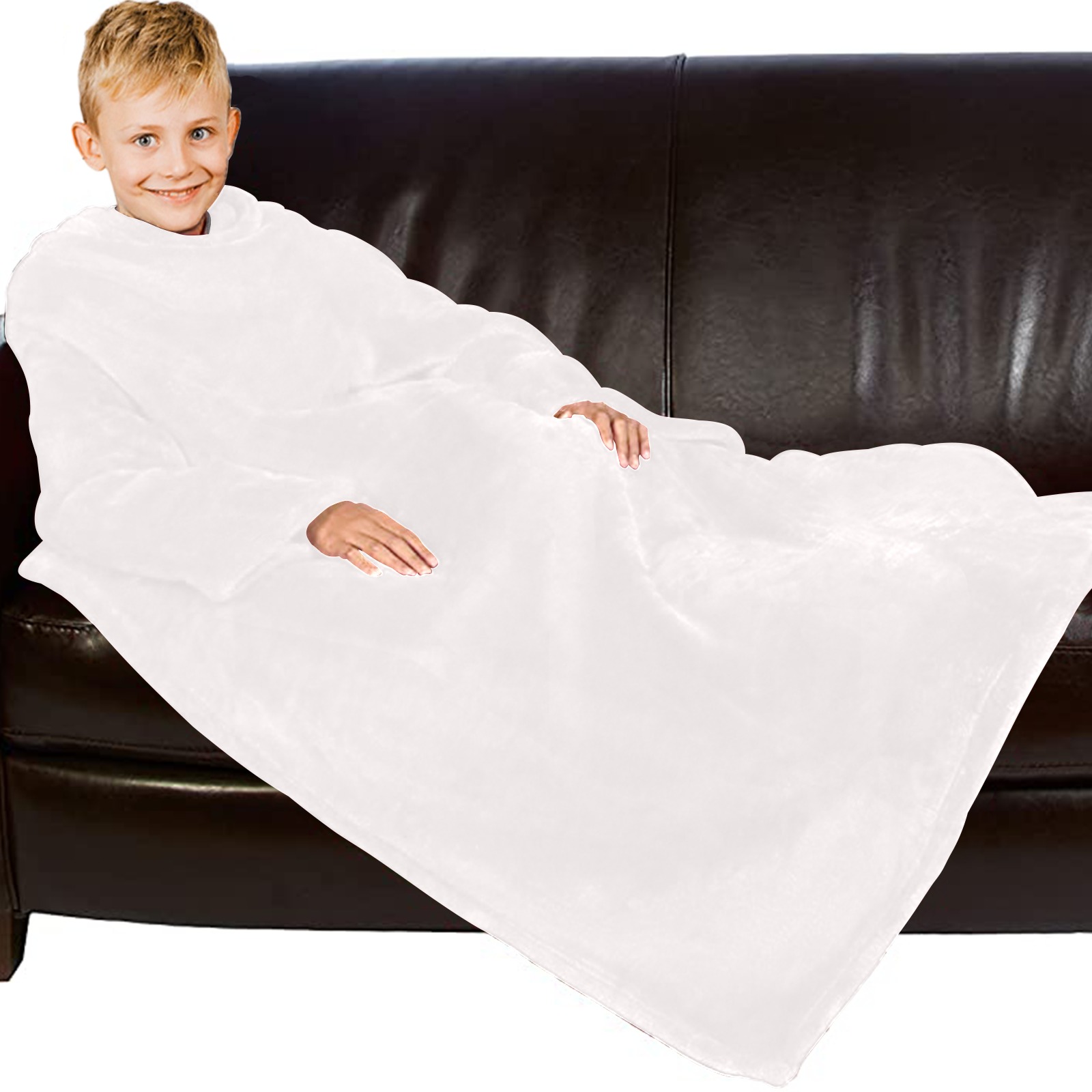 Blanket Robe with Sleeves for Kids