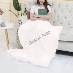Pom Pom Fringe Blanket 50"x60"