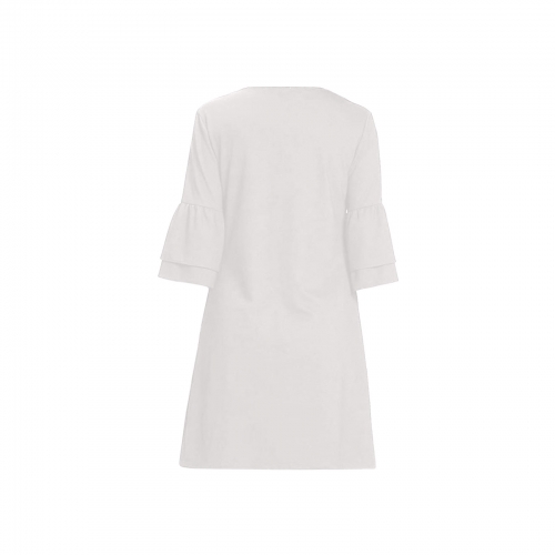 Half Sleeves V-Neck Mini Dress (Model D63)