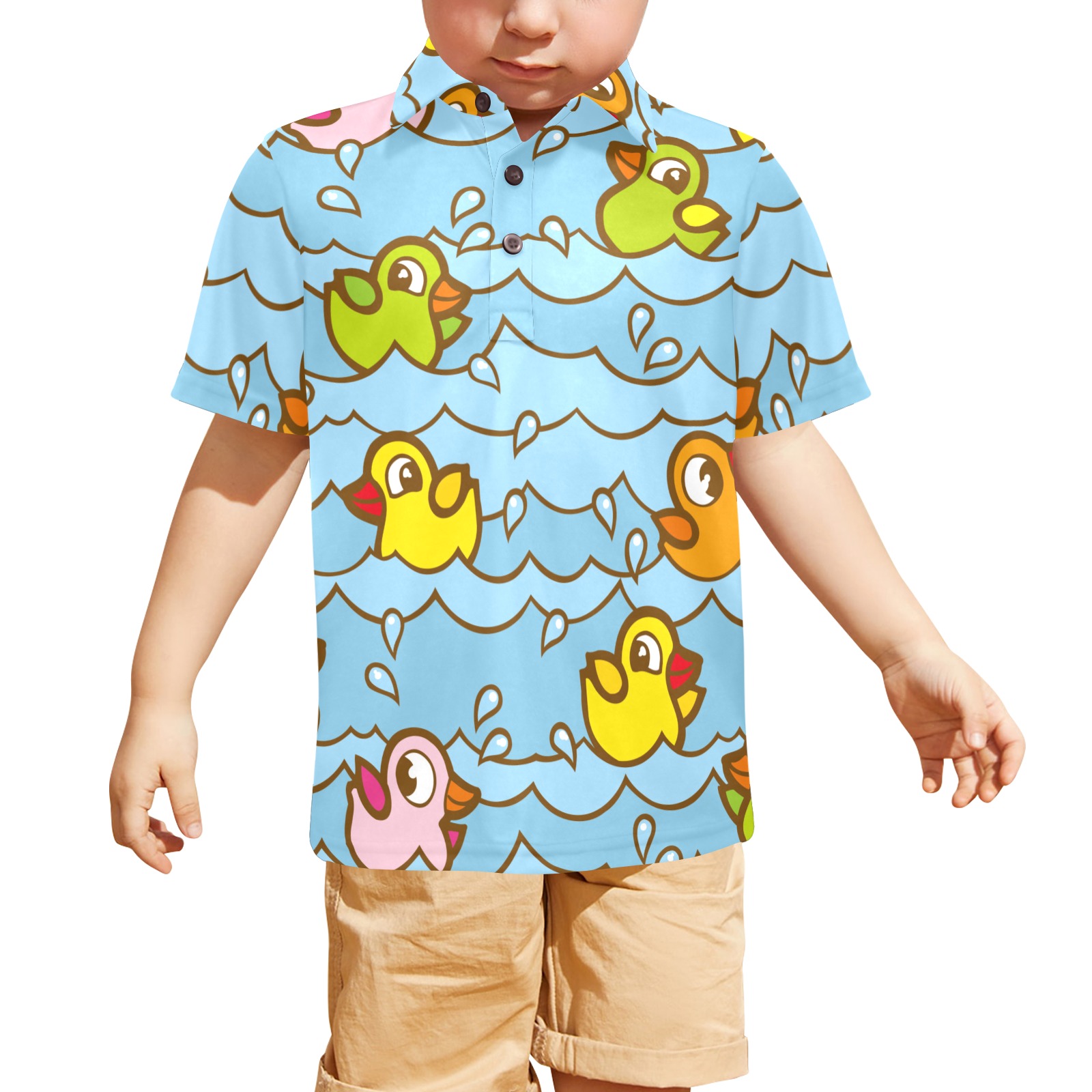 Little Boys' All Over Print Polo Shirt (Model T55)