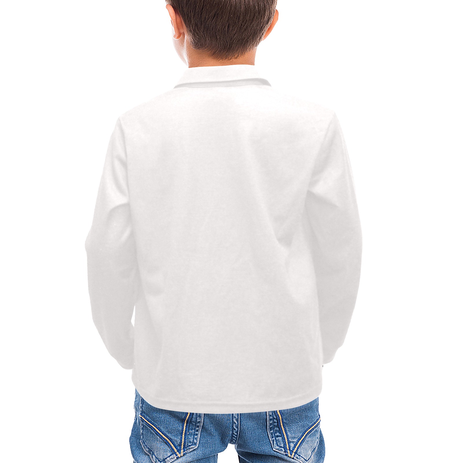 Little Boys' All Over Print Long Sleeve Polo Shirt (Model T73)