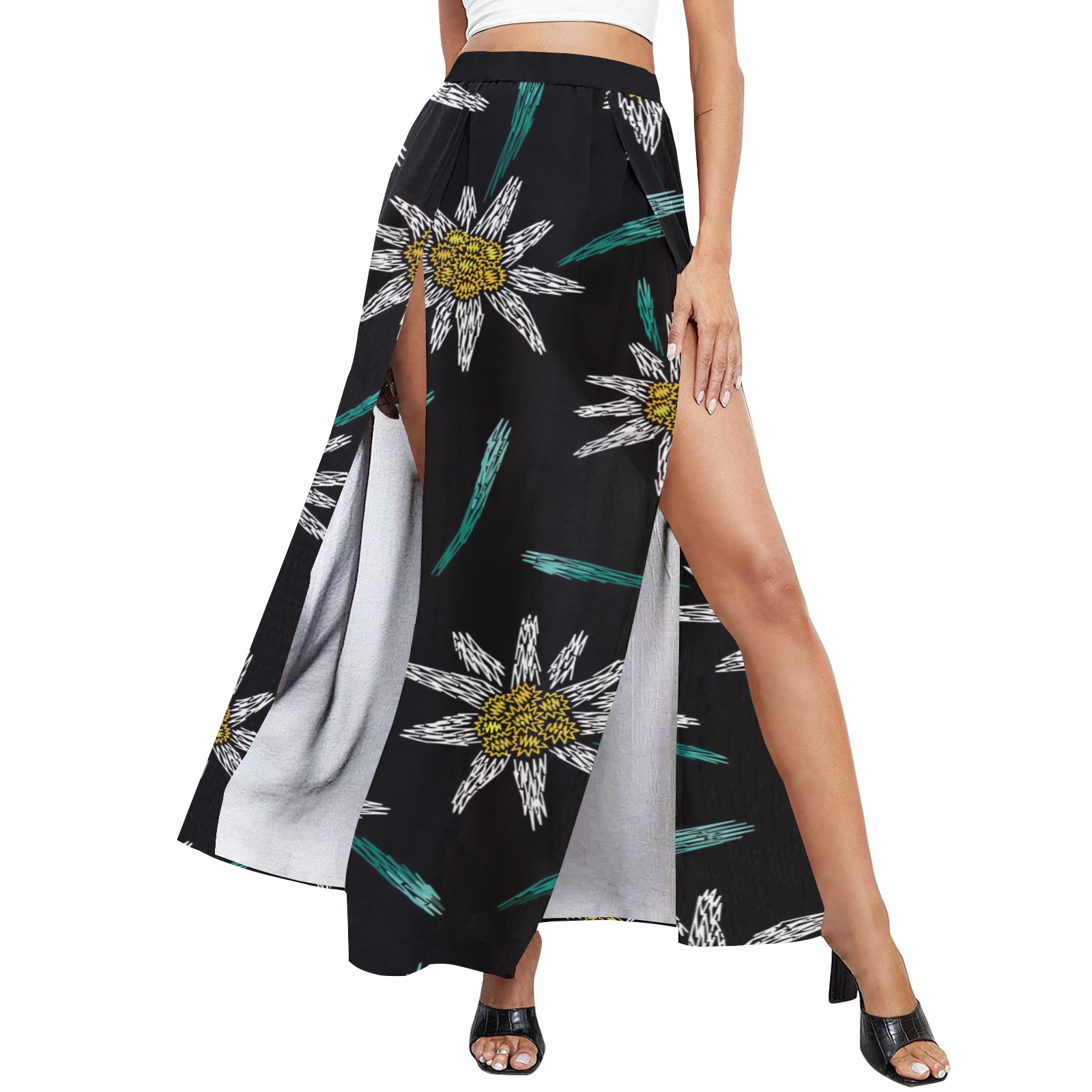 High Slit Long Beach Dress (Model S40)