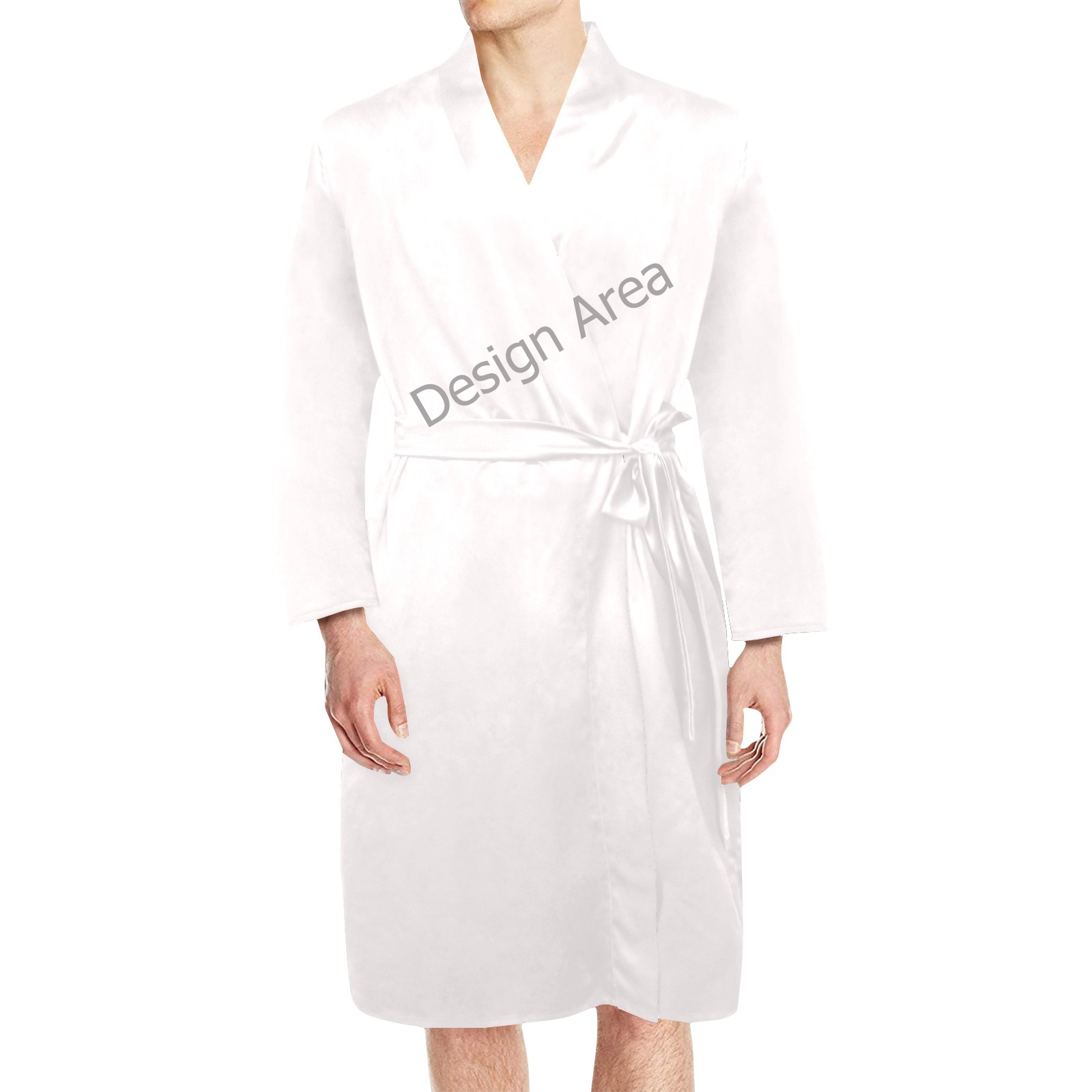 Men's Long Sleeve Belted Night Robe (Model H56)