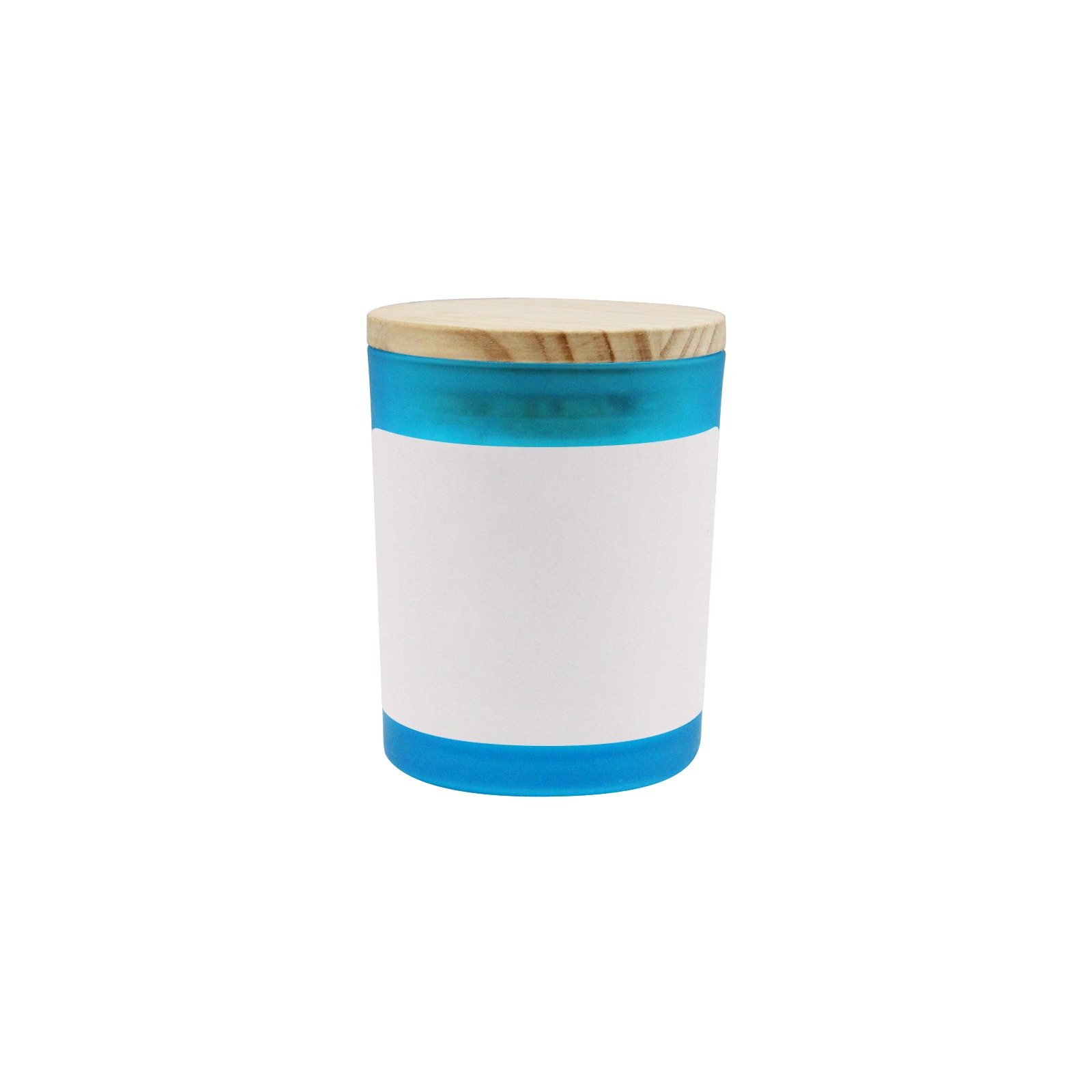 Blue Glass Candle Cup (Wood Sage & Sea Salt)