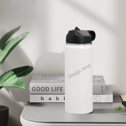 Insulated Water Bottle with Straw Lid (18 oz)