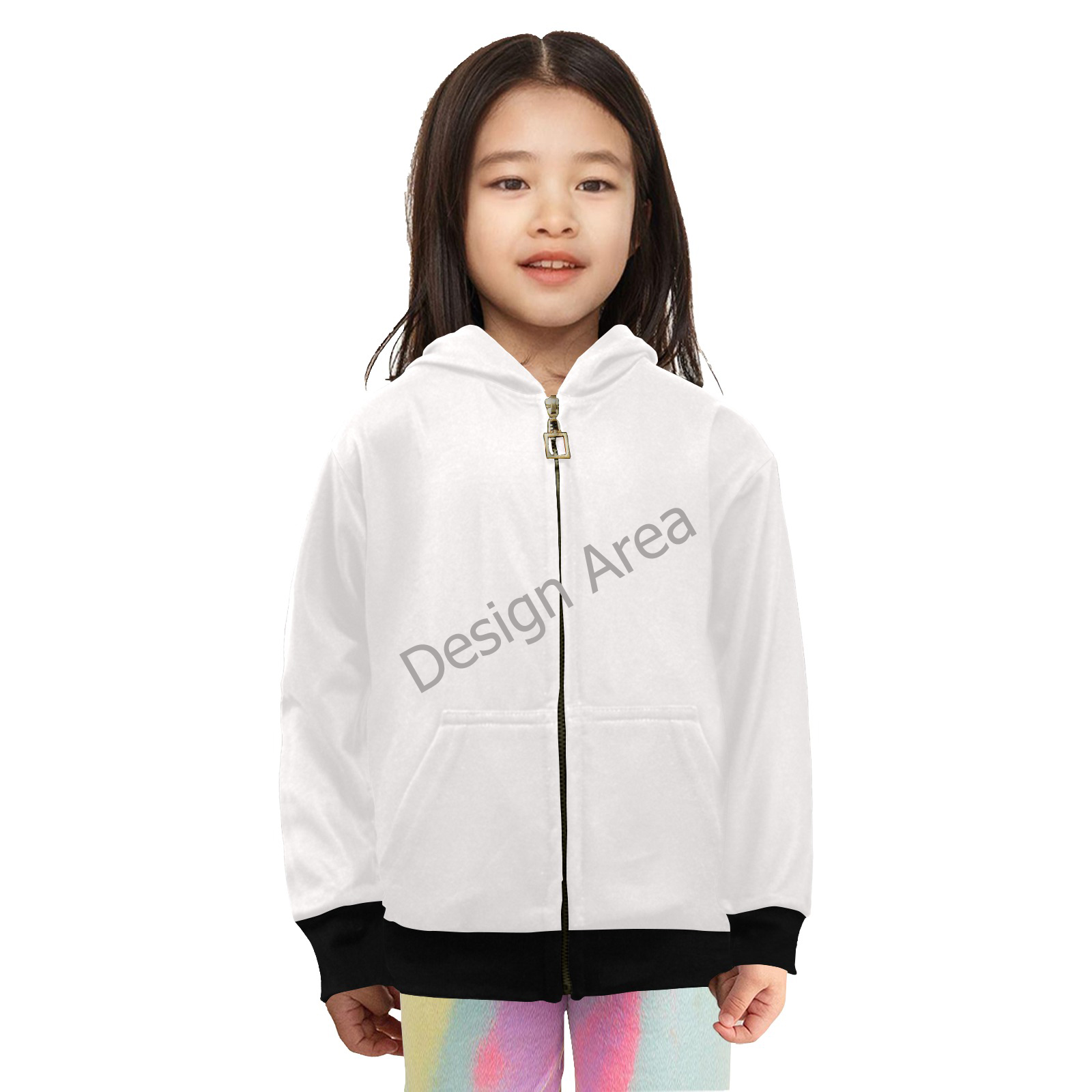 Little Girls' Zip Up Hoodie (Model H58)