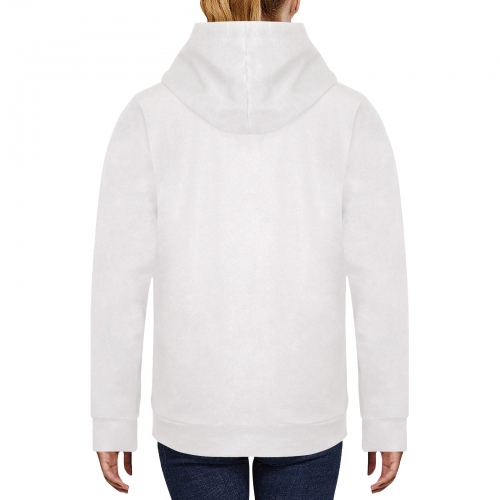 Women's Fleece Hoodie w/ White Lining Hood (Model H55)