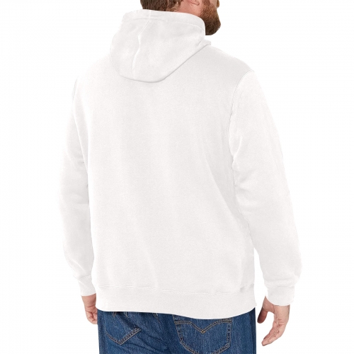 Men's Fleece Hoodie w/ White Lining Hood (Model H55)