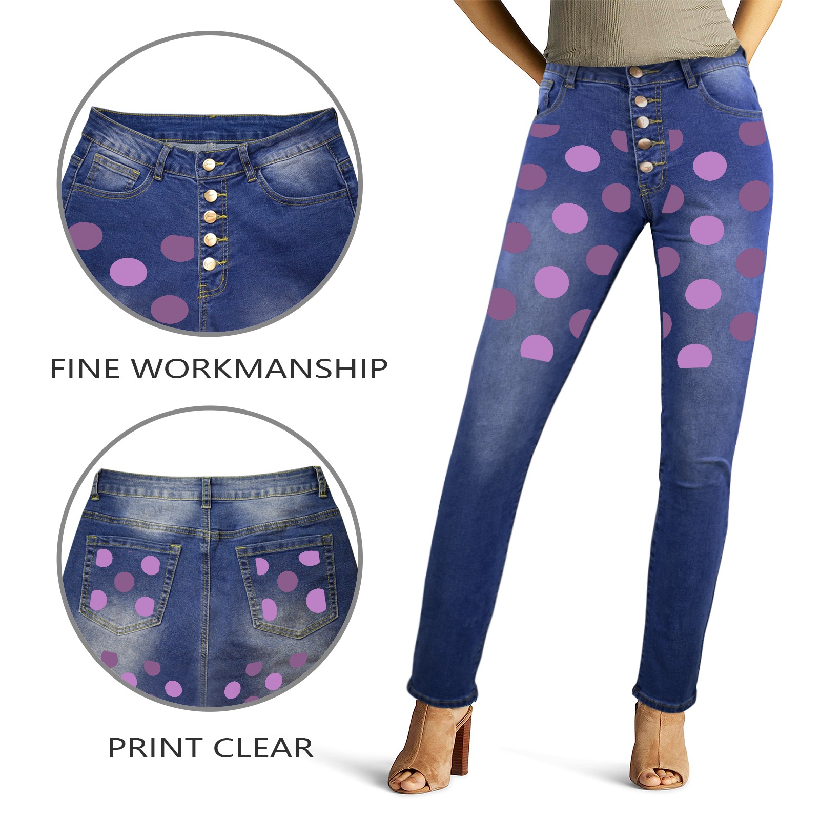 Women's Jeans (Front&Back Printing)