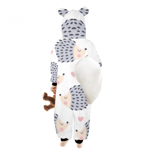 One-Piece Zip up Hooded Pajamas for Little Kids