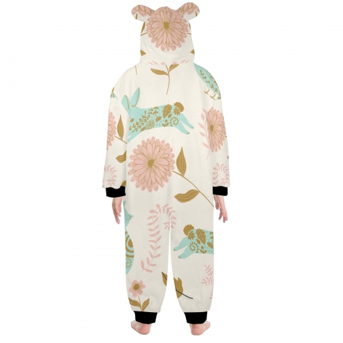 One-Piece Zip Up Hooded Pajamas for Big Kids