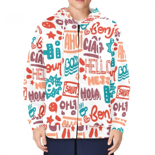 Men's Fleece Full-Zip Hoodie (Model H60)