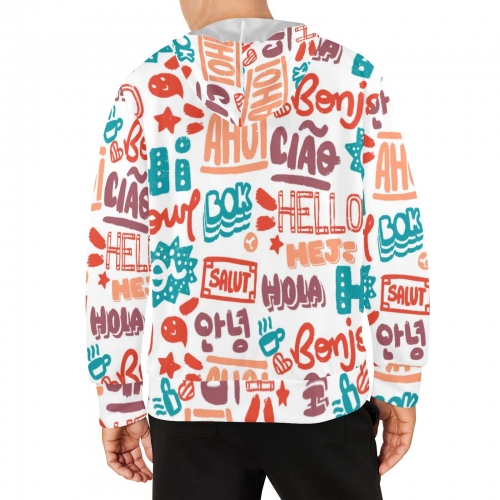 Men's Fleece Full-Zip Hoodie (Model H60)
