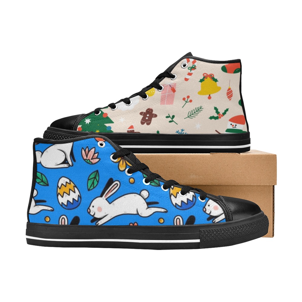 Kids' High Top Canvas Shoes-4 Sides (Model 017)