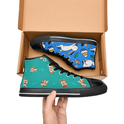 Kids' High Top Canvas Shoes-4 Sides (Model 017)