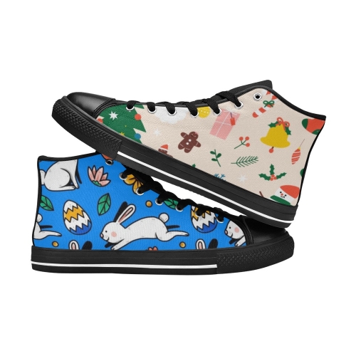 Kids' High Top Canvas Shoes-4 Sides (Model 017)