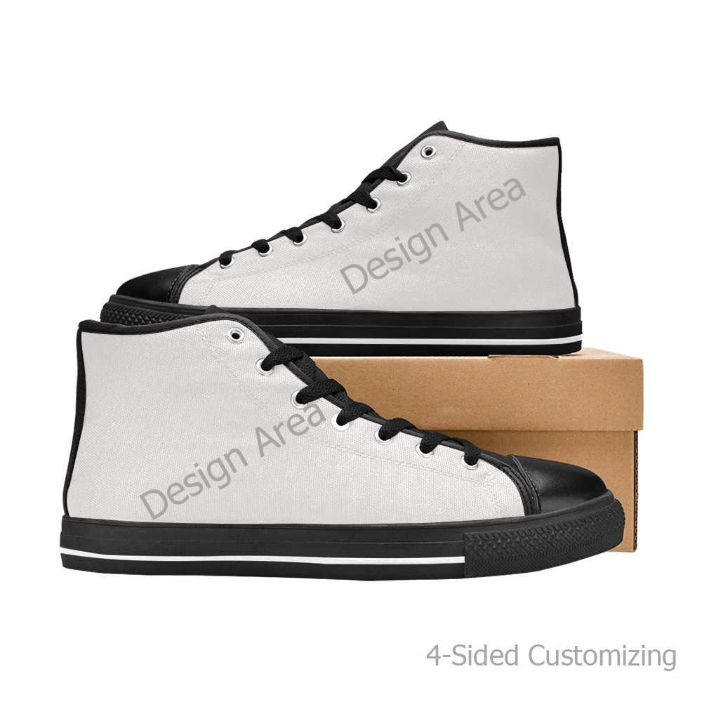 Men's High Top Canvas Shoes-4 Sides (Model 017)