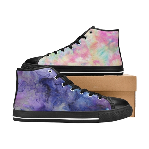 Men's High Top Canvas Shoes-4 Sides (Model 017)