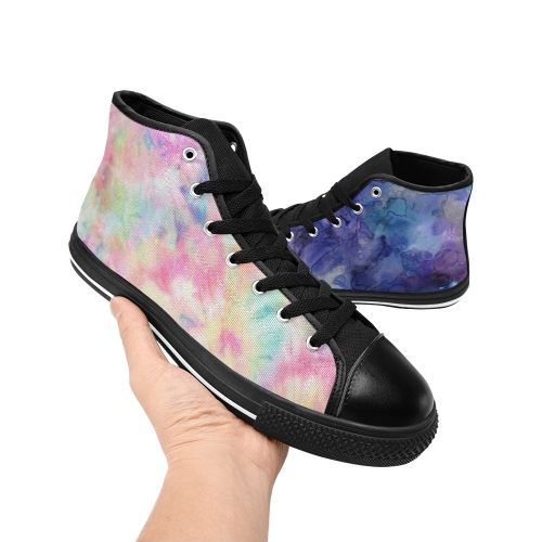 Men's High Top Canvas Shoes-4 Sides (Model 017)