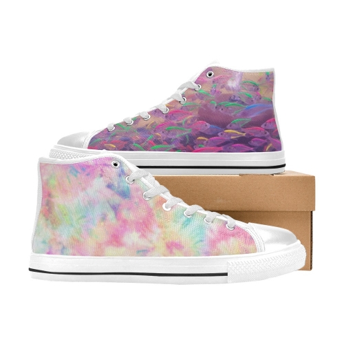 Women's High Top Canvas Shoes-4 Sides (Model 017)
