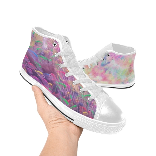 Women's High Top Canvas Shoes-4 Sides (Model 017)
