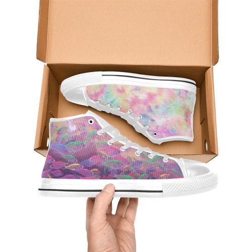 Women's High Top Canvas Shoes-4 Sides (Model 017)