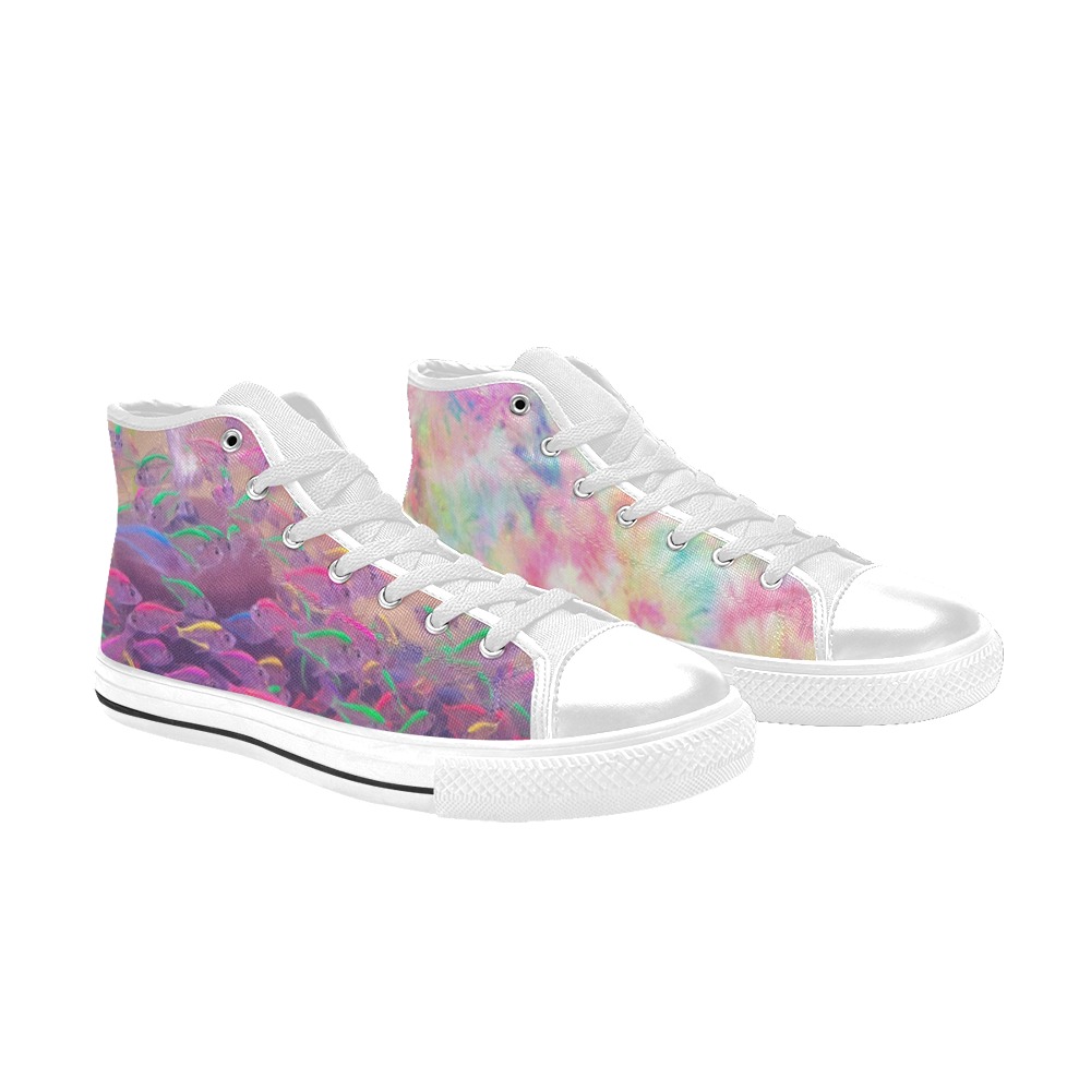 Women's High Top Canvas Shoes-4 Sides (Model 017)