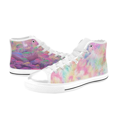 Women's High Top Canvas Shoes-4 Sides (Model 017)