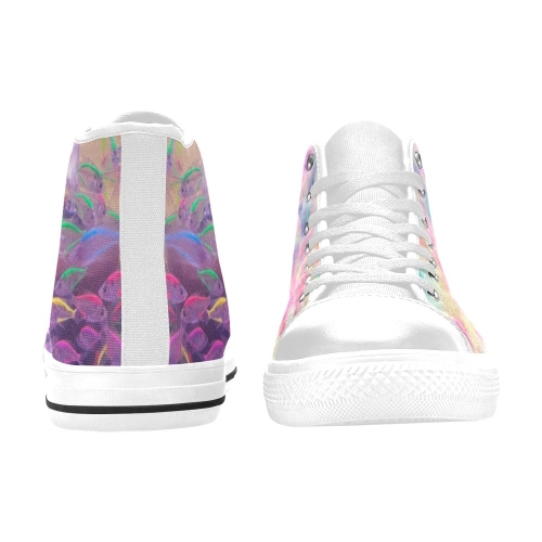 Women's High Top Canvas Shoes-4 Sides (Model 017)
