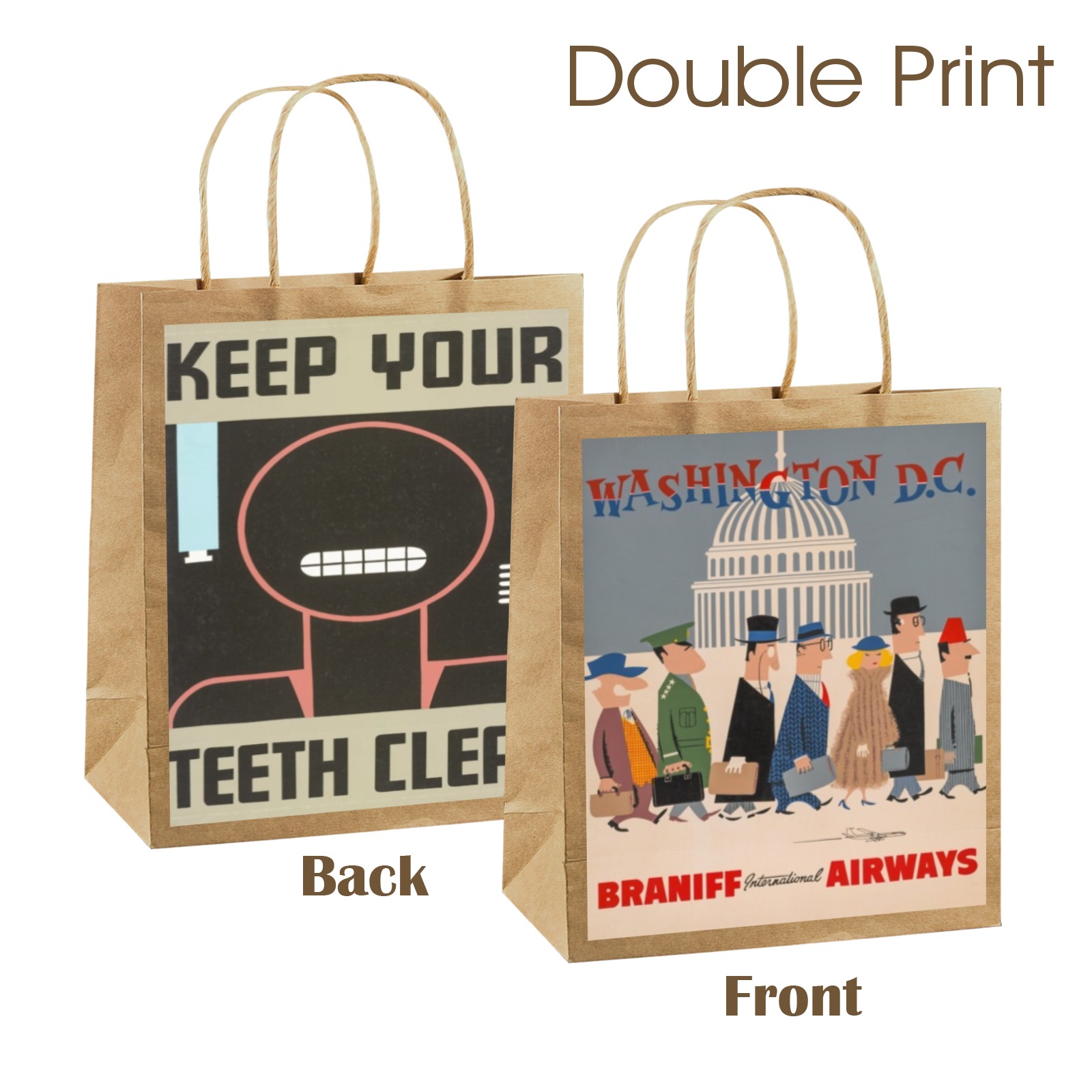 Kraft Paper Shopping Bag (Two Sides Printing)
