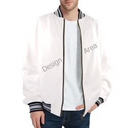 Men's Striped Trim Bomber Jacket (Model H21)