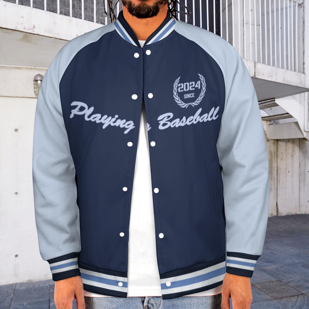 Men's Button Up Baseball Jacket