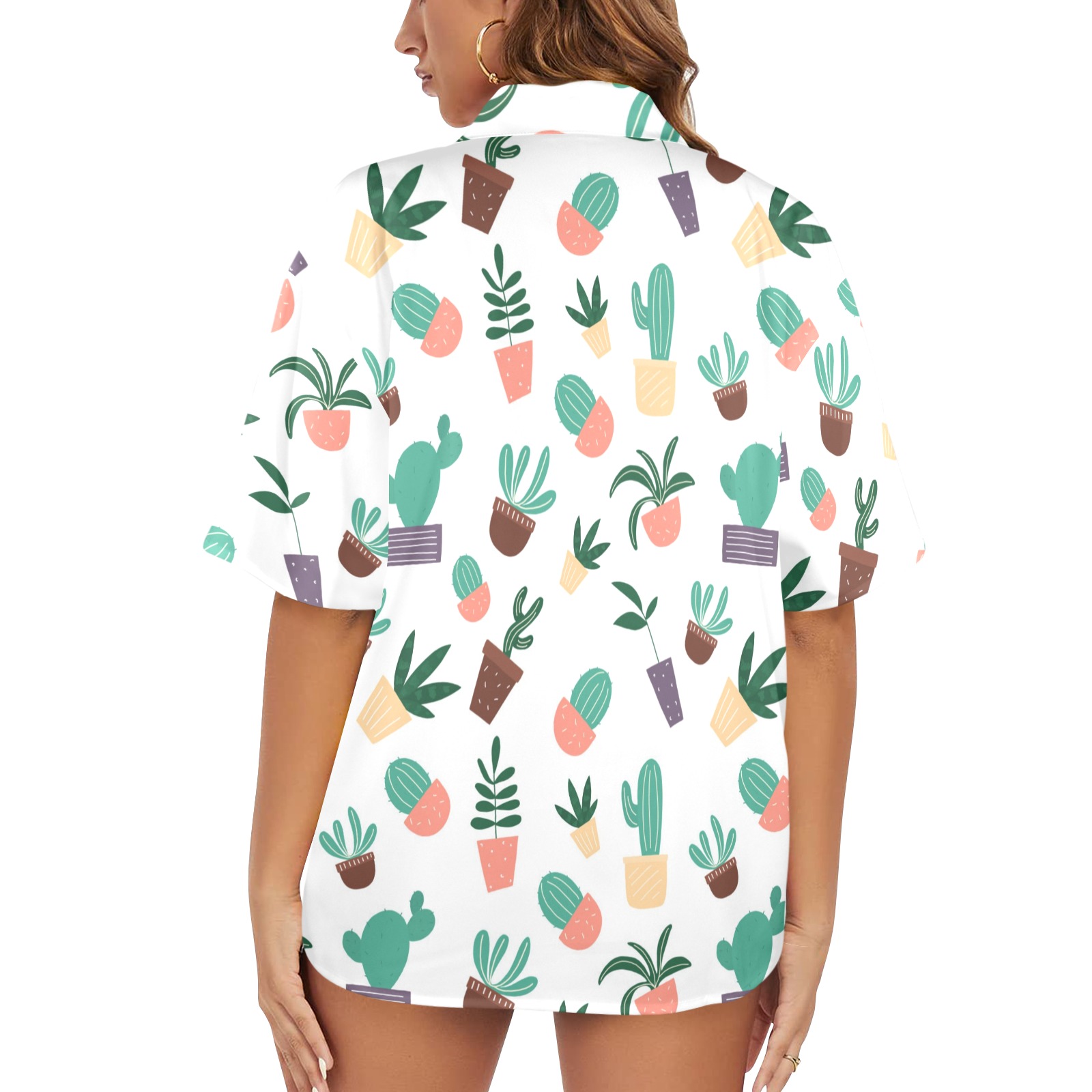 Women's All Over Print Hawaiian Shirt (T58-2)