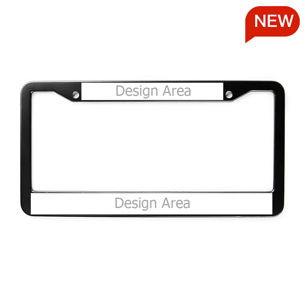 License Plate Frame Silver/Black