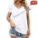 Women's Ruffle Sleeve V-Neck T-Shirt