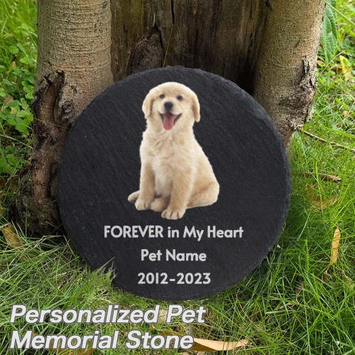 Round Pet Memorial Stone