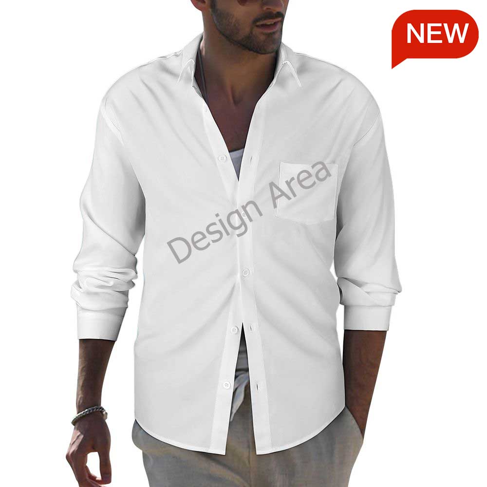 Men's Long-sleeved Shirt with Pocket