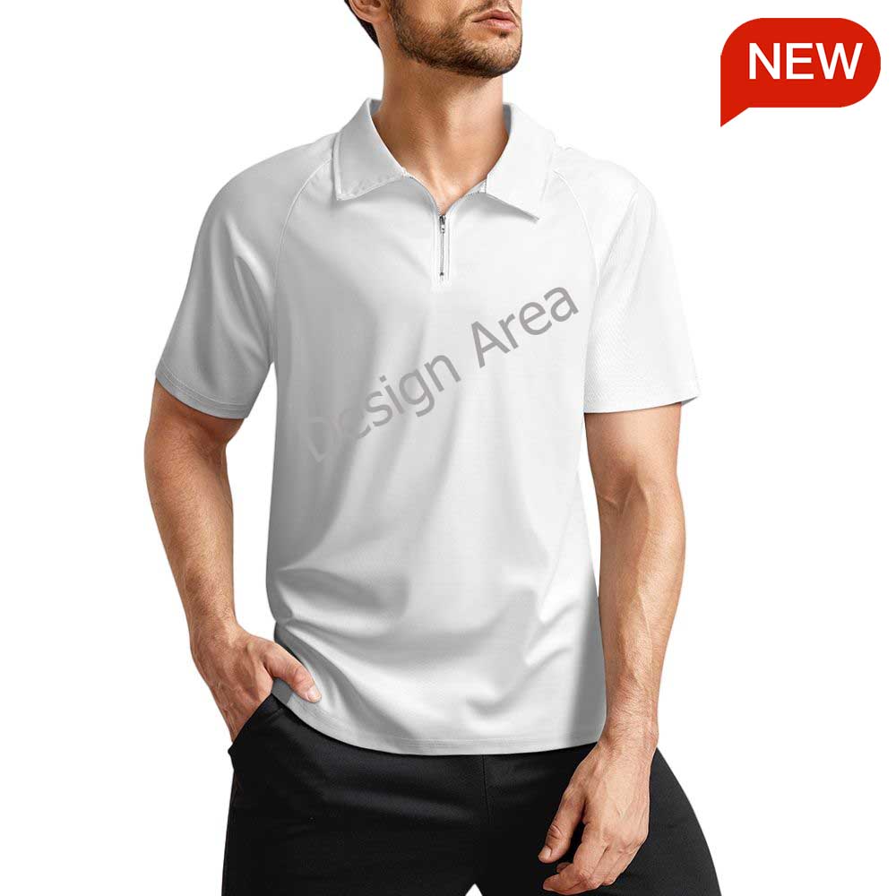 Men's Zipped Short-sleeve Sports Shirt