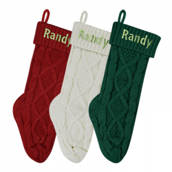 Custom Embroidered Knitted Christmas Stocking