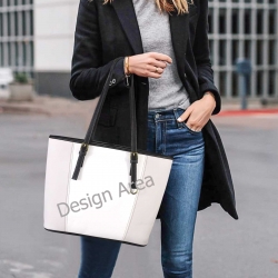 Leather Tote Bag-Small (Four-Sided Splice Printing) (1640)