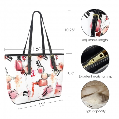 Leather Tote Bag-Small (Four-Sided Splice Printing) (1640)