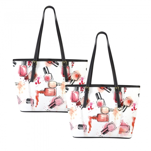 Leather Tote Bag-Small (Four-Sided Splice Printing) (1640)