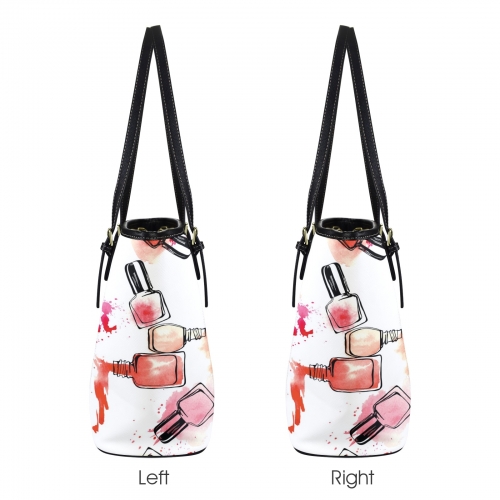 Leather Tote Bag-Small (Four-Sided Splice Printing) (1640)