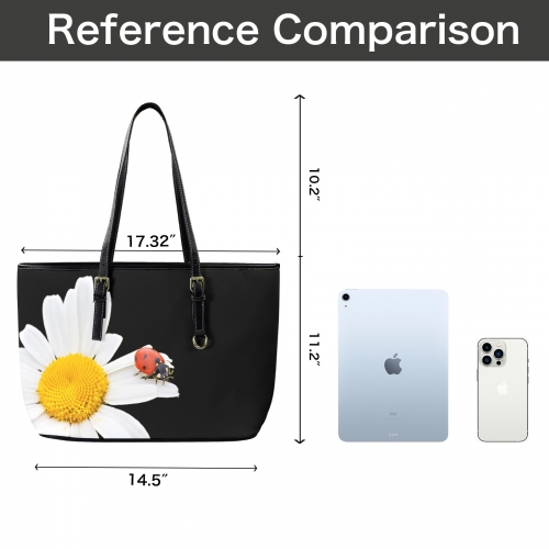 Leather Tote Bag-Large (Front&Back Printing) (1651)